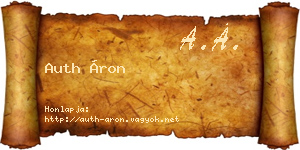 Auth Áron névjegykártya
